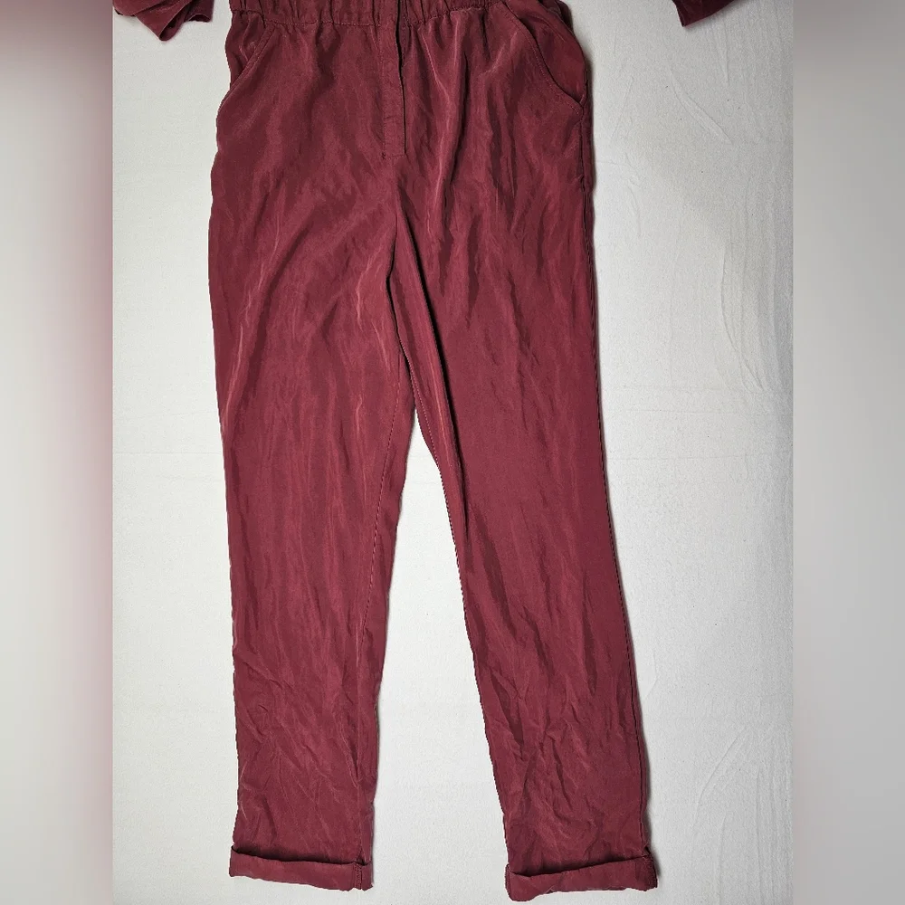 Express XS Jumpsuit Romper‎ Long Sleeve Utility Style Reddish Brown